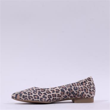 Paul Green Pointed Low Heel Ballet Flat - Animal Print